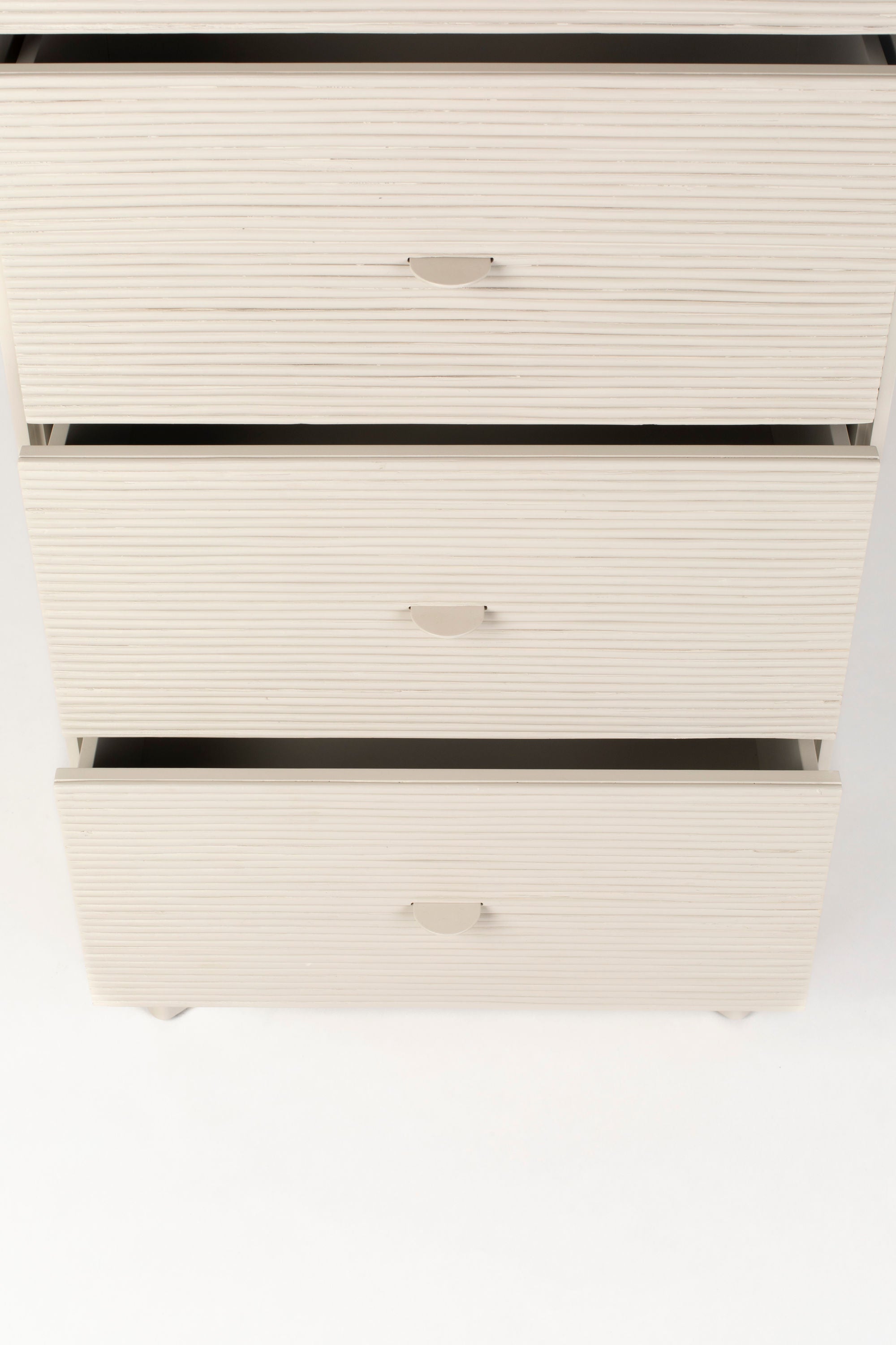 Zuiver Morning Grey Ribbed Acacia Wood Chest of Drawers